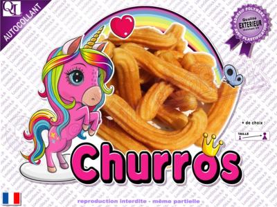 Autocollant Churros LICORNE