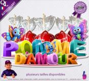 Autocollant POMME D'AMOUR titre 3D papillons sticker