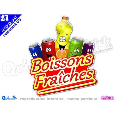 autocollant BOISSONS FRAICHES COMIQUES rouge