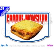 Autocollant CROQUE MONSIEUR cadre 5 couleurs au choix