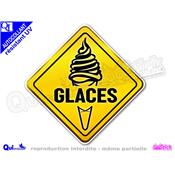 Autocollant GLACES panneau australien jaune