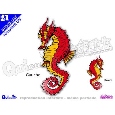 Autocollant HIPPOCAMPE DRAGON CHINOIS stickers résistant UV