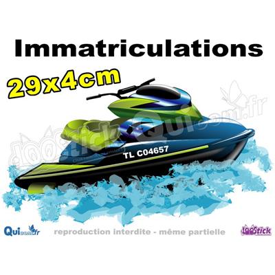 Immatriculations Adhésives Jet-Ski 29cm