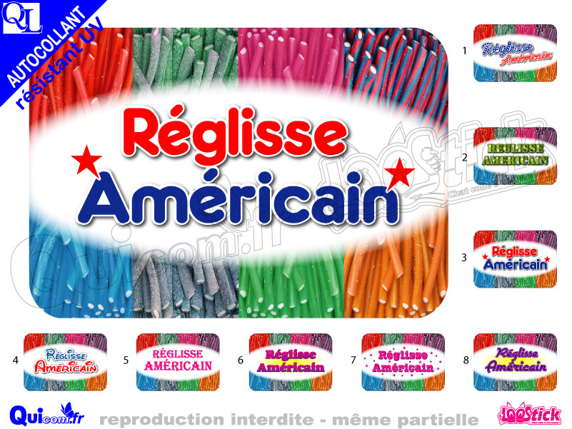 Vente AFFICHE REGLISSE AMERICAIN AFFICHE 1 autocollante - QUICOM