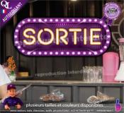 Autocollant enseigne foraine SORTIE effet néon