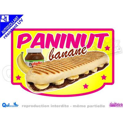 Autocollant PANINI NUTELLA BANANE cadre - couleurs au choix