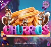Autocollant CHURROS titre 3D ECUREUILS sticker
