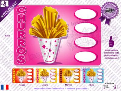 Autocollant affiche Tarifs CHURROS (ref2)