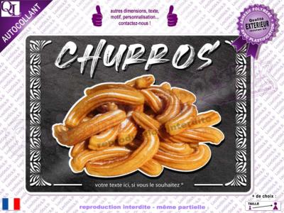 Autocollant CHURROS fond ardoise