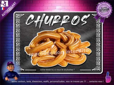 Autocollant CHURROS fond ardoise