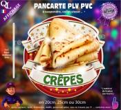 PANCARTE PLV PVC CREPES ruban forain