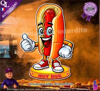 Autocollant HOT DOG MASCOTTE COMIQUE ref1