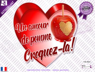 Autocollant POMME D'AMOUR Croquez-la !