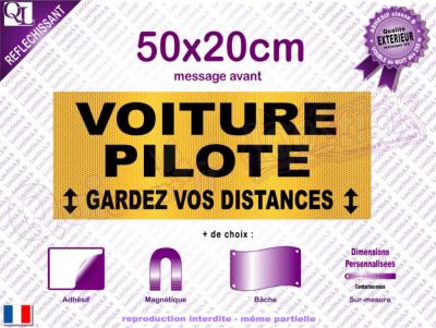 VOITURE PILOTE DISTANCE adhésif - magnet - bâche 50x20cm
