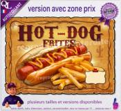 Autocollant HOT DOG FRITES affiche western