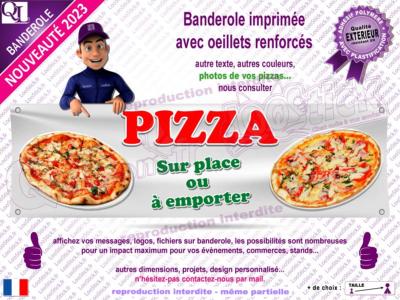 Banderole PIZZA sur place ou à emporter (deco2)