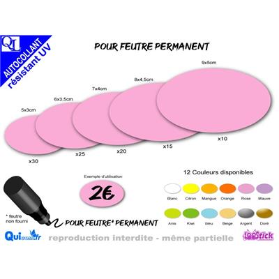 stick ETIQUETTES OVALES adhésives résistant UV