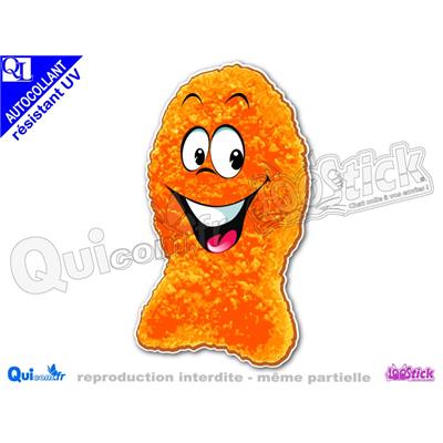 Sticker autocollant NUGGETS POISSON COMIQUE adhésif résistant UV