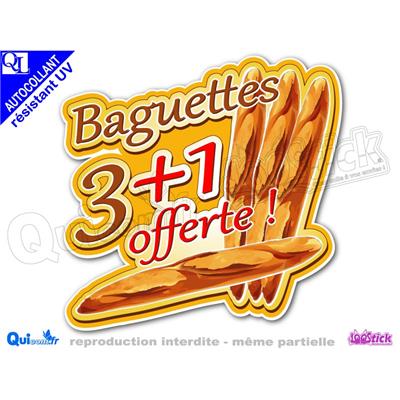 Autocollant BAGUETTES 3 + 1 OFFERTE