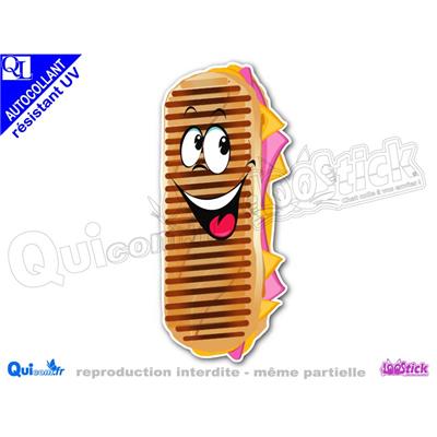 Sticker autocollant PANINI SALE JAMBON FROMAGE comique