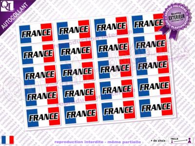 autocollant RECTANGLE FRANCE BLEU BLANC ROUGE