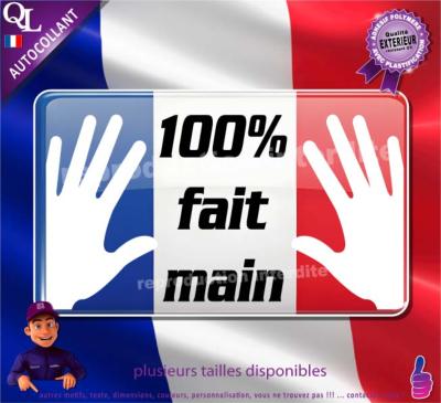 Autocollant 100 % FAIT MAIN FRANCE