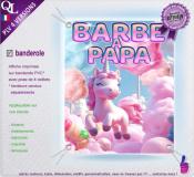 PLV BARBE A PAPA LICORNE | choix : affiche autocollante - diffusant pour enseigne lumineuse - banderole - toile imprimée