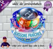 PANCARTE PLV PVC BOISSONS FRAICHES ruban forain
