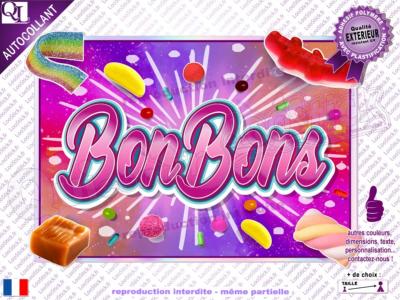 Autocollant BONBONS affiche forain (ref1)