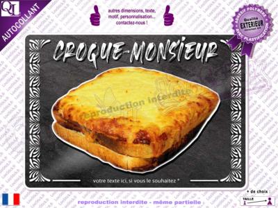 Autocollant CROQUE-MONSIEUR fond ardoise