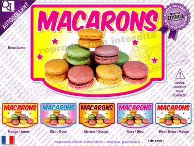 Autocollant MACARONS cadre plv forain