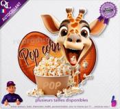 Autocollant POP CORN COEUR BOIS girafe 1