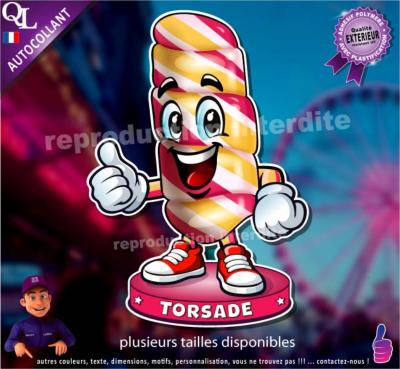 Autocollant SUCETTE TORSADE FORAINE COMIQUE ref1