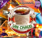 PANCARTE PLV PVC VIN CHAUD ruban forain
