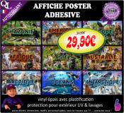 AFFICHE POSTER PLV autocollant ANIMAUX du MONDE 