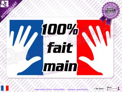 Autocollant 100 % FAIT MAIN FRANCE