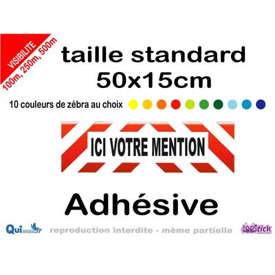 bandeau personnalisé réfléchissant taille standard 50x15cm adhésif