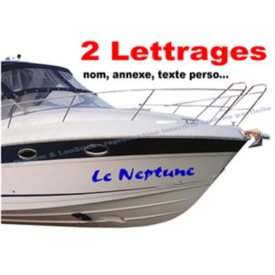 2 Lettrages adhésifs Bateau coque rigide