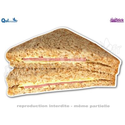 Autocollant Sandwich Club coupé Jambon Beurre