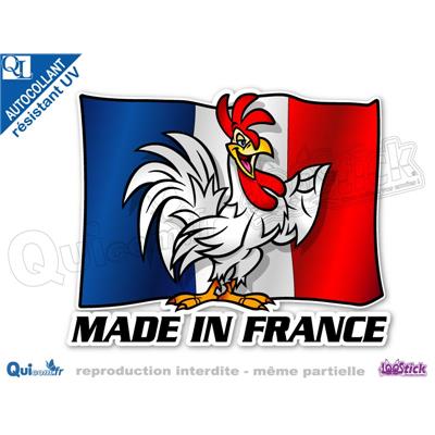 Autocollant MADE IN FRANCE COQ DRAPEAU