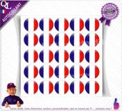 autocollant 25 PASTILLES RONDES 40 mm FRANCE