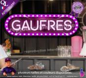 Autocollant GAUFRES bandeau forain effet néon