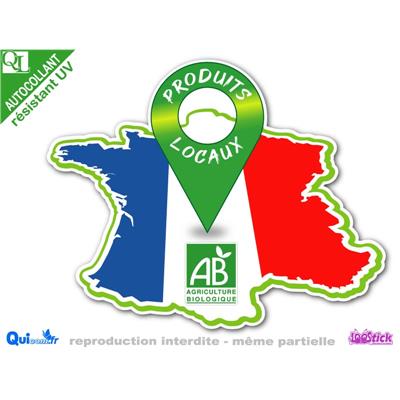 Sticker autocollant PRODUITS LOCAUX FRANCE BIO adhésif