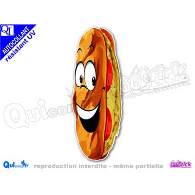 Sticker autocollant SANDWICH OMELETTE TOMATE comique