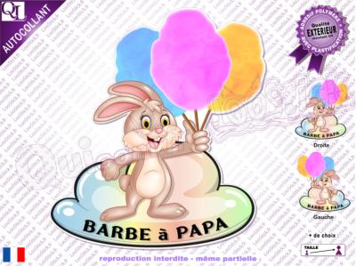 Autocollant BARBE à PAPA Lapin