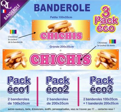 Banderole CHICHIS CHURROS Pack éco au choix