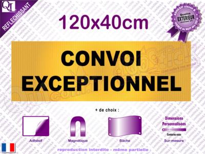 CONVOI EXCEPTIONNEL adhésif - magnet - bâche 120x40cm