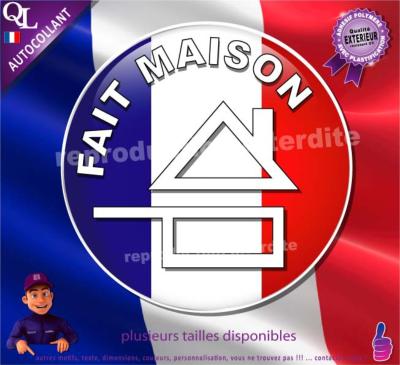 FAIT MAISON FRANCE bleu blanc rouge autocollant