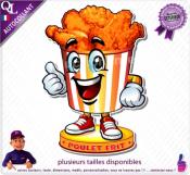 Autocollant POULET FRIT MASCOTTE COMIQUE ref1