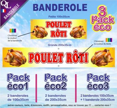Banderole POULET RÔTI Pack éco au choix